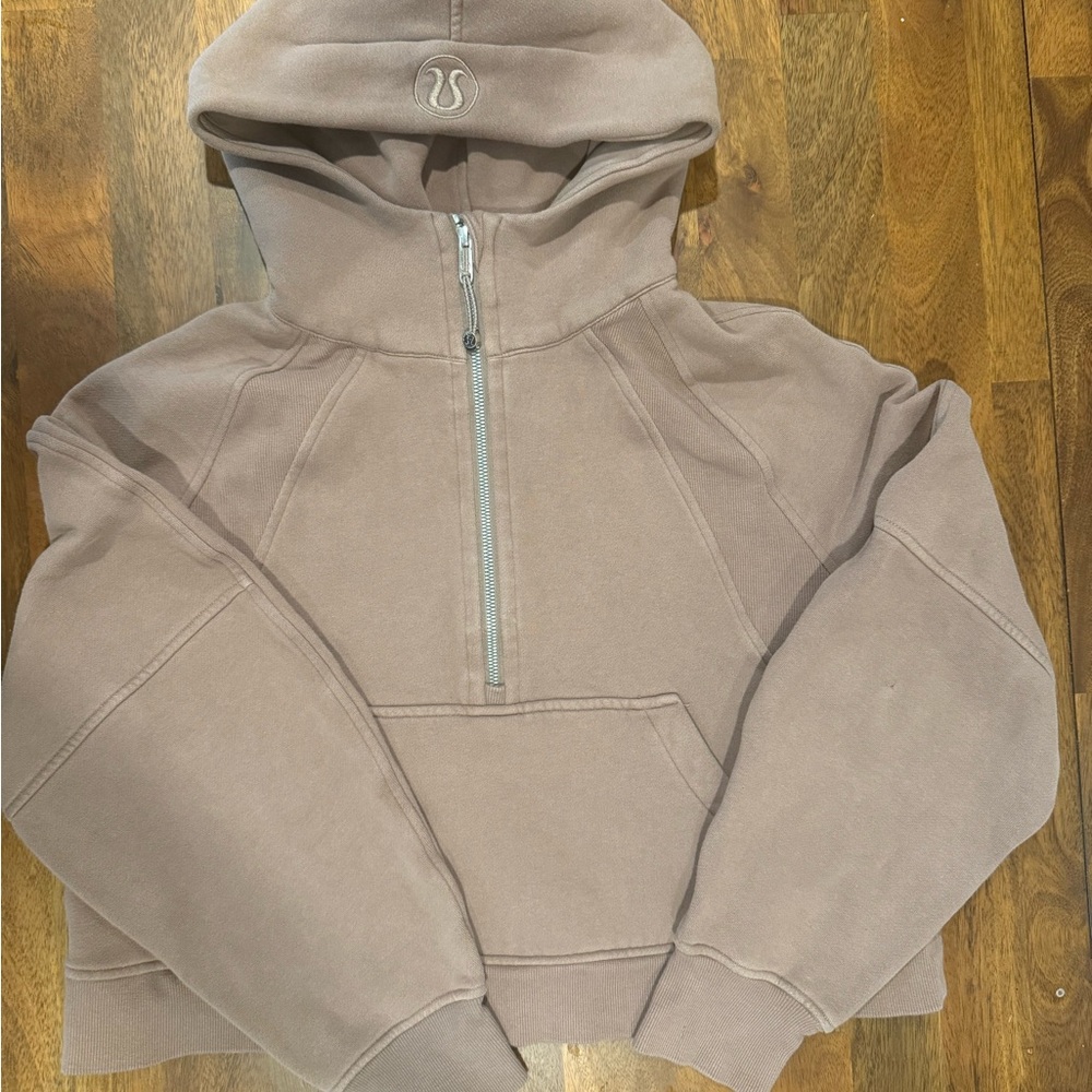 Lululemon Half Zip Scuba Hoodie Taupe